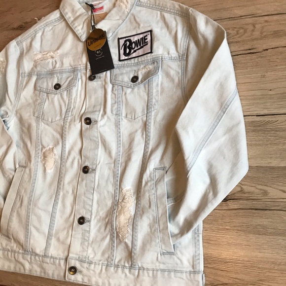 NWT Cotton On BOWIE Unisex Distressed Denim Jacket - Picture 9 of 16